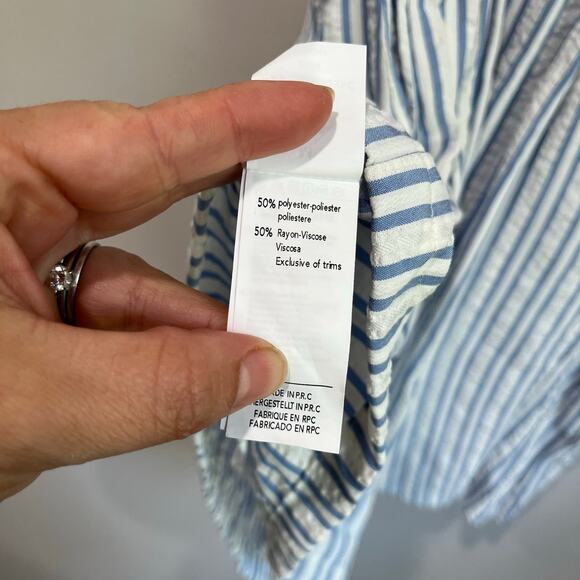 Cupshe Blue White Striped Romper Summer Coastal Casual Medium - Picture 11 of 14